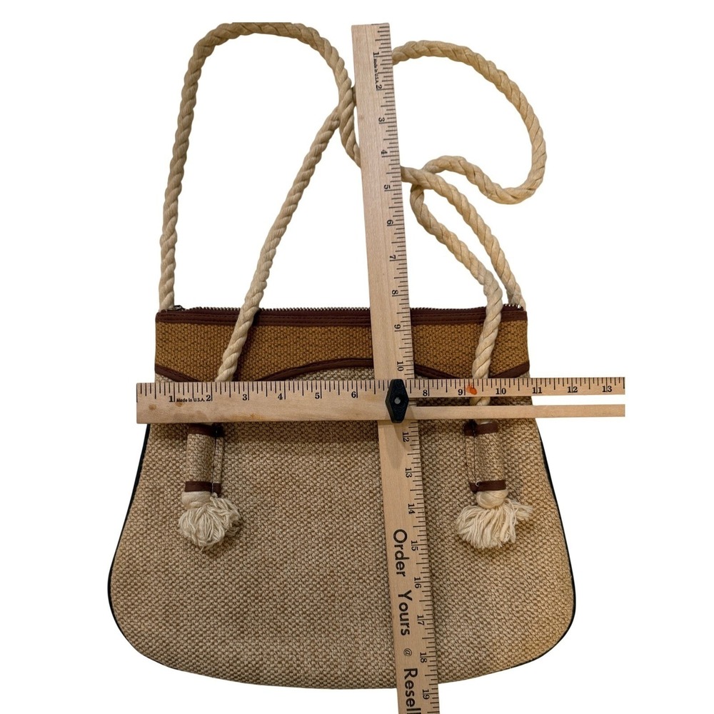 Lucky‎ Brand Tote Bag Canvas Rope Handle Women Boho Purse Coastal Straw Nautical - Picture 3 of 6
